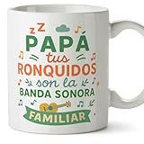 MUGFFINS taza papa con frase Papá tus ronquidos son la banda sonora familiar en Español | regalo padre divertido | regalos cumpleaños padre graciosos | 330 Ml 11 oz | navidad | Papá y mamá v1.2MA