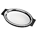 New Star Foodservice 26733 Oval Stainless Steel Sizzling Platter with Insulated Holder, 11.63 by 8-Inch, Black