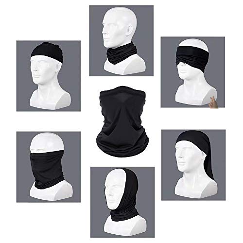 6 Pieces Summer Face Cover Scarf Mens Uv Protection Neck Gaiter Face Breathable Bandana Sun Protection Cycling Running (Grey) (White-6) #TOP4