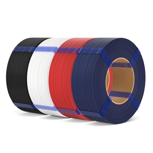 ELEGOO Matte PLA Refill Filament Bundle 1.75mm 4KG, 3D Printer Filament No Spool High Dimensional Accuracy,3D Printing PLA for Reusable Spool Refilling Black/White/Ruby Red/Navy Blue