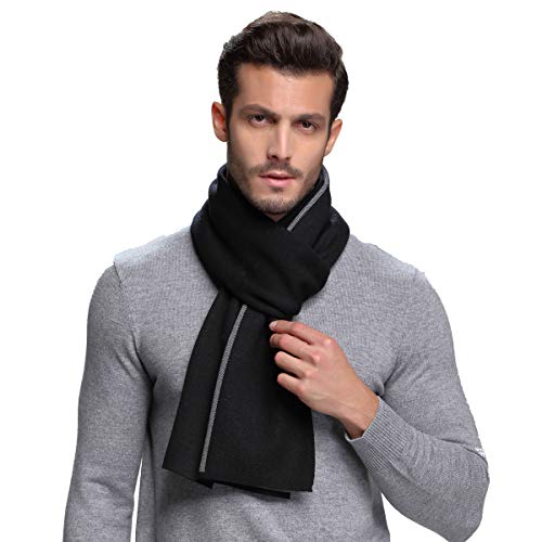 [RIONA] ウール マフラー メンズ 秋 冬 大判 ストライプ おしゃれ 暖かい 羊毛 マフラー