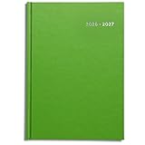 Academic Diary 2026-2027 A4 Week to View by Pirongs | Mid year Diary 2026-2027 | A4 Diary, Hardback/Casebound Quality - Green - Image 1