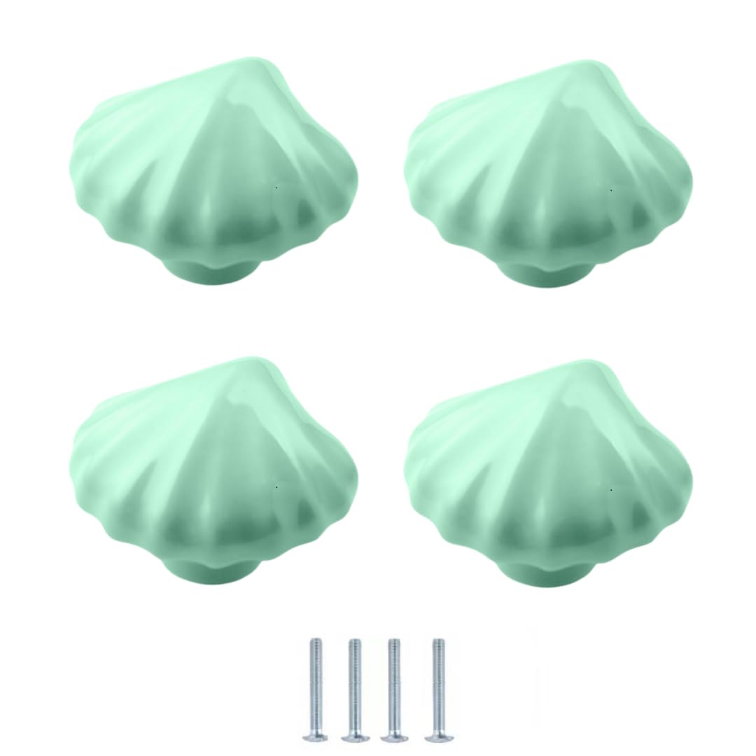 ENmrfvkz Ceramic Cupboard Drawer Handle Knobs, Ceramic Cupboard Cabinet Drawer Door Wardrobe Knobs Multicolor 4 40X28mm(Grün)