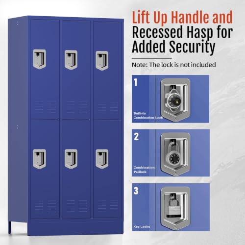 Image of BUTISOW 6 Door Metal Storage Locker for Employees, Heavy Duty Steel School