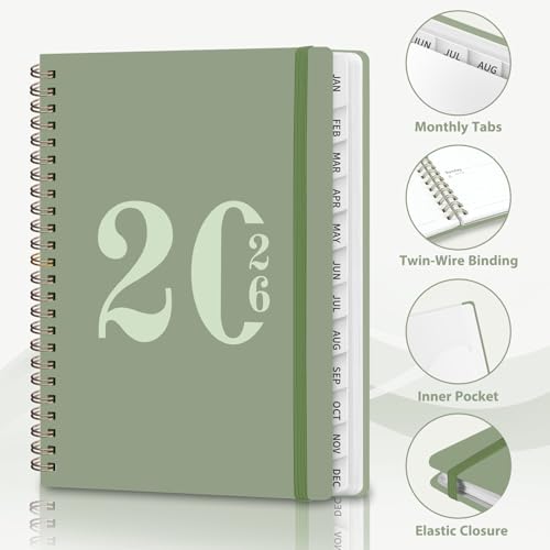 2026 Planner, Weekly and Monthly Calendar Agenda Book, Jan 2026 - Dec 2026, Hardcover Planning Academic Planner for Office School Supplies and Desk Accessories - A5 (6.3'' x 8.5'') - Image 5