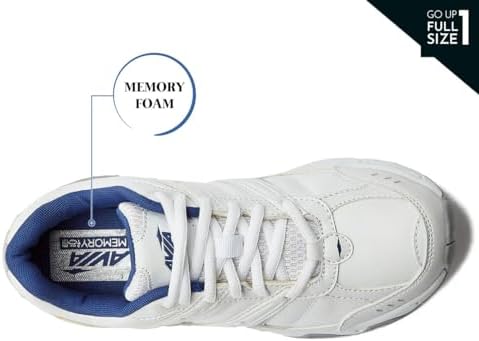 Avia Verge Womens Sneakers - Tennis, Court, Cross Training, or Pickleball Shoes for Women, Classic Black or Walking White Sneakers with Arch Support, Wide Width or Medium | Image 4