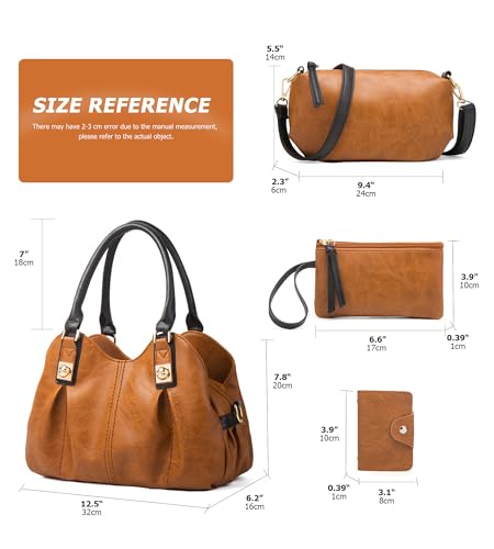Set 4 pcs Bolsos Tote Retro para Mujer PU miniatura 3