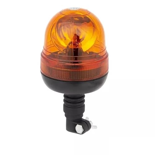 Generic Rotating Flashing Amber Beacon Flexible DIN Pole Mount Tractor Warning Light