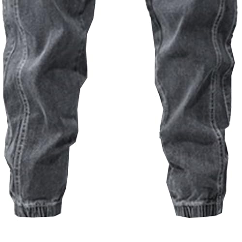 Maiyifu-GJ Men's Ripped Joggers Denim Pants Elastic Waist Casual Pull On Jean Pants Lightweight Distressed Jeans Trousers4