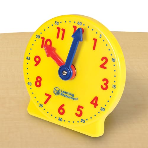 Learning Resources Mini-Uhr für großen Lernerfolg, ab 5 Jahren, Lernuhr mit Zahnradmechanik, fördert Uhrzeit-Verständnis im Einzelunterricht für Kinder, ideal für Schule & Zuhause