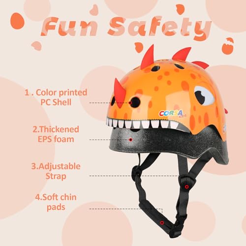 Image of Toddler Kids Bike Helmet, Adjustable and Multi-Sport, 3 Sizes for Ages 1-2-3-5-8-14 Years Child Infant Boys Girls