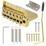 Tremolo bridge compatible with PRS style electric guitar or other similar style guitar. String spacing: 52.5mm (2-1/16" ), screw spacing: 52.5mm (2-1/16"),6 screw vibrato bridge plate, the type of strings come up from the bottom of the tremolo bridge...