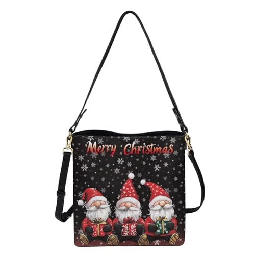Image of HUGS IDEA Boho Bags for Women Leather Handbag Shoulder Bucket Crossbody Purse