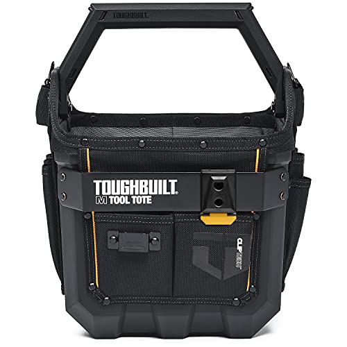 ToughBuilt - 12 In Tool Tote w/Waterproof Base - Riveted Pocket Panels - 3 Tool Dividers, Quick Release Handle - (TB-CT-82-12)