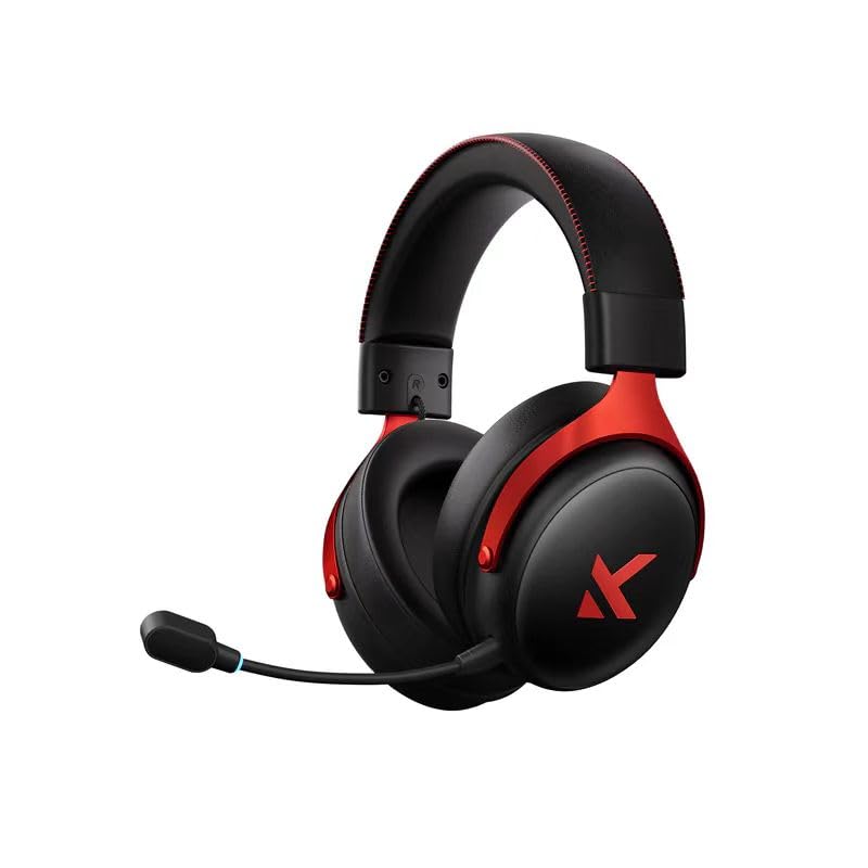 MCHOSE V9 Cuffie da gioco, suono surround 7.1, nero e rosso, lega di alluminio, peso 265 g, effetti sonori EQ, cuffie professionali da gioco FPS con software, scheda audio C-Media (3 pezzi)
