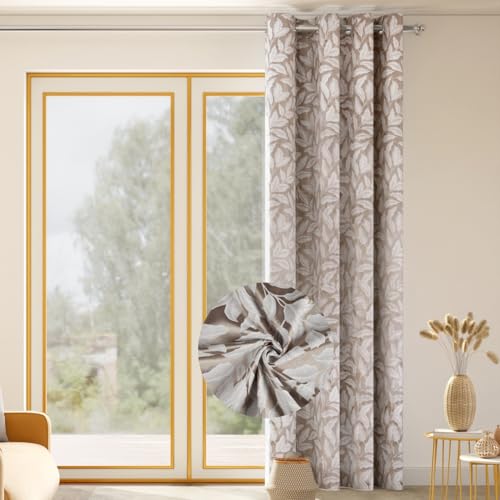 Image of haus & kinder Printed Jacquard Door Curtain 7 Feet Long Pack of 1 Door Curtain, 7 Feet Curtain for Door (Botanic Hush, Slate Nature Design 130x213 CM)