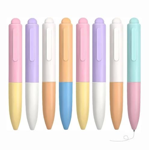 8 bolígrafos mini gel 0.5mm tinta negra macaron miniatura 1