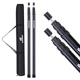 AVOFOREST タープポール 角型 伸縮式 2本セット 長さ87cm~280cm 最大直径35.5ｍｍ テントポール10cm間隔調節 A6061アルミ合金製 4節 コンパクト 高強度 専用収納袋 エンドキャップ付 設営簡単 キャンプ用品 アウトドア (黒色/ φ35.5 220cm-280cm)