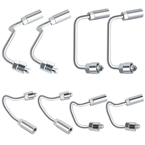MuHize Fuel Injector Lines - 97371994 High Pressure Fuel Injector Line Kit Compatible with Chevy GMC 6.6L Duramax LMM 2006-2010 Stainless Steel Fuel Injection Injector Lines Set (Pack of 8)