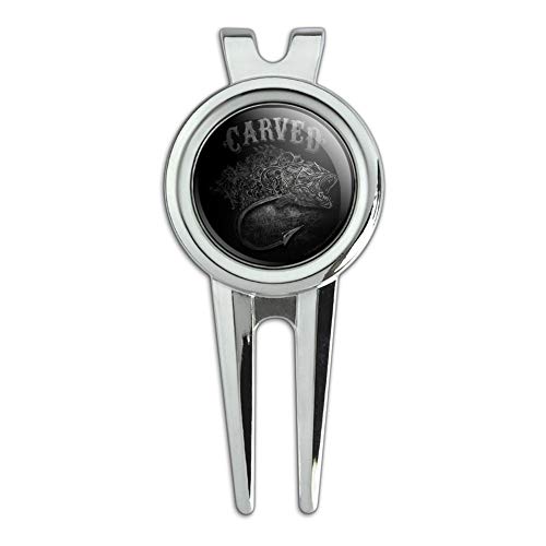 GRAPHICS & MORE Carved Bass Fish Fishing Hook Golf Divot Repair Tool and Ball Marker