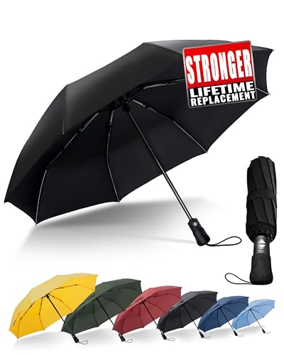 Chakipee Travel Compact Umbrella Windproof - 8 Ribs Folding Umbre...