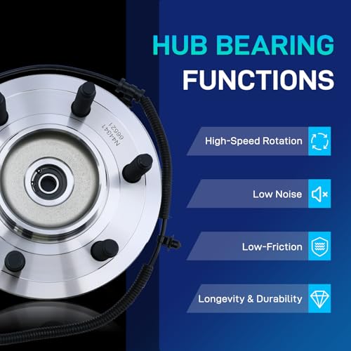 Image of 4WD Front Wheel Bearing and Hub Assembly Compatible with Ford F-150,Expedition 2011-2014,Lincoln Navigator 2011 2012 2013 2014, Wheel Bearing Front Hub 515142,6 Lugs with ABS
