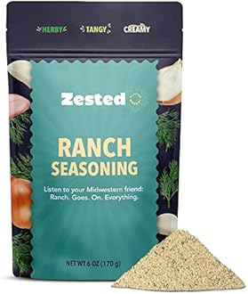 Zested Flavor Market Zested - Ranch Seasoning - Spice Blend Based On Your Favorite Dressing - Gluten Free and Nut Free - Goes Great On Snacks, Appetizers, Dips, and Spreads - 6 OZ - Snack - Spices