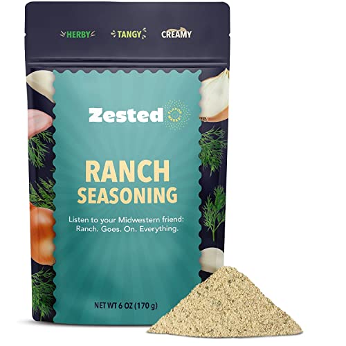 Zested Flavor Market Zested - Ranch Seasoning - Spice Blend Based On Your Favorite Dressing - Gluten Free and Nut Free - Goes Great On Snacks, Appetizers, Dips, and Spreads - 6 OZ - Snack - Spices