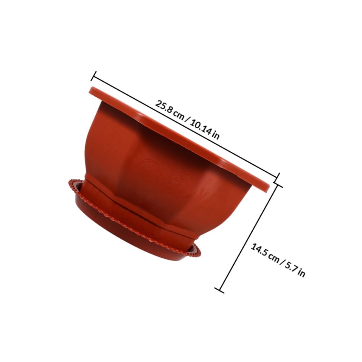 Housoutil Lot de 5 Jardinières Octogonales Rouges Épaisses Drainage Pots de Fleurs pour Plantes Grasses et Cactus Pots en Plastique pour Jardin D'intérieur et Balcon et Réutilisables