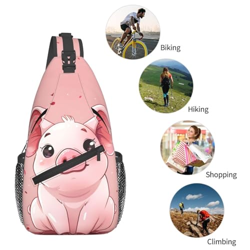 Bolso cruzado con diseño de cerdito para mujeres y hombres miniatura 5