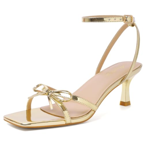 Image of Mostrin Womens Sandals Strappy Heels for Women Ankle Strap Lace Up Heels Square Open Toe Heels Tie Up Stiletto High Heeled Sandals for Prom, Party, Daily Wear