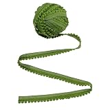 Allazone 11 Yard Pom Poms Balls Flecos Trim, Galón con Flecos Bolas de Pompones de Encaje con Pompone para Coser Artesanía DIY Fiesta Decoración, 15mm Verde Oscuro
