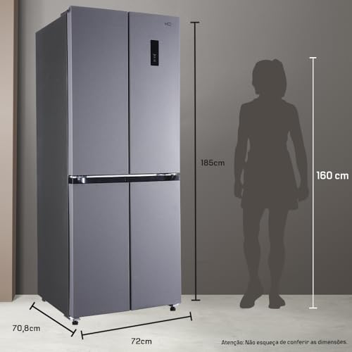 Geladeira Refrigerador HQ Frost Free Multidoor 426 Litros Prata HQ-426MDFF (220V)
