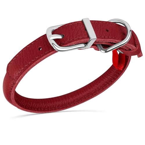 OOPSDOGGY Soft Roll Leather Dog Collar