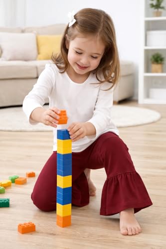 Image of T2F Girls Flared Leggings Pack of 5 | Cotton Stretch Bell Bottom Pants | Soft Comfortable for Kids