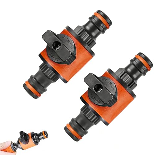 2 Pack Male to Male Hose Connector 3/4 Inch GHT Brass Garden Hose Fitting Adapter Solid Coupler for Watering Washing Irrigation & Quick DIY Repair