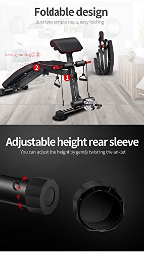 Adjustable Weight Bench Utility Workout Bench for Home Gym,Foldable Incline Decline Benches for Full Body Workout