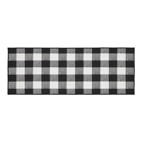 Set 2 Tapetes VHC Brands Buffalo Check Negro 17x36 y 17x48 in miniatura 5