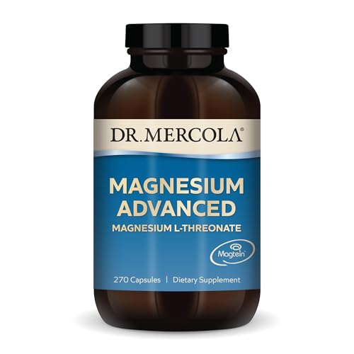 Dr. Mercola Magnesium Advanced - Supports Bone, Joint & Brain Health - Contributes to More Restful Sleep - Non-GMO, Gluten-Free & Soy-Free - 270 Capsules (90 Servings)