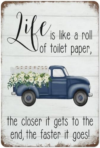 Life Is Like A Roll Of Toilet Paper �l�C�r�[�u���[ �A���e�B�[�N �g���b�N ���^�� �u���L�Ŕ� �|�X�^�[ �� �_�� �� �N���u ���B���e�[�W �o�[ �Ǒ��� �u���L�Ŕ� 8x12�C���`