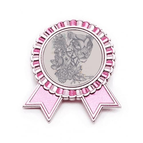 Broche rose motif léopard Art déco en métal pour customiser un vêtement