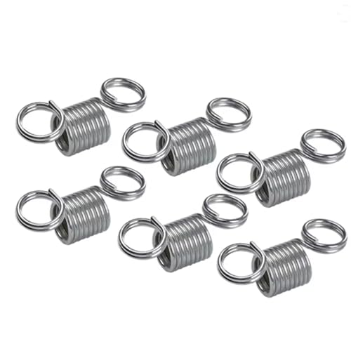 6個入り 手押し台車用スプリングワイヤー 直径2*16*43mm 304ステンレス製 テンションコイル 折りたたみ式 手押し台車修理・倉庫トロリーメンテナンス用