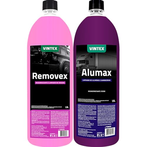 Kit Produtos para Limpeza Automotiva de Baú Carroceria Chassis Autos em Geral Alumax Removex 1,5L