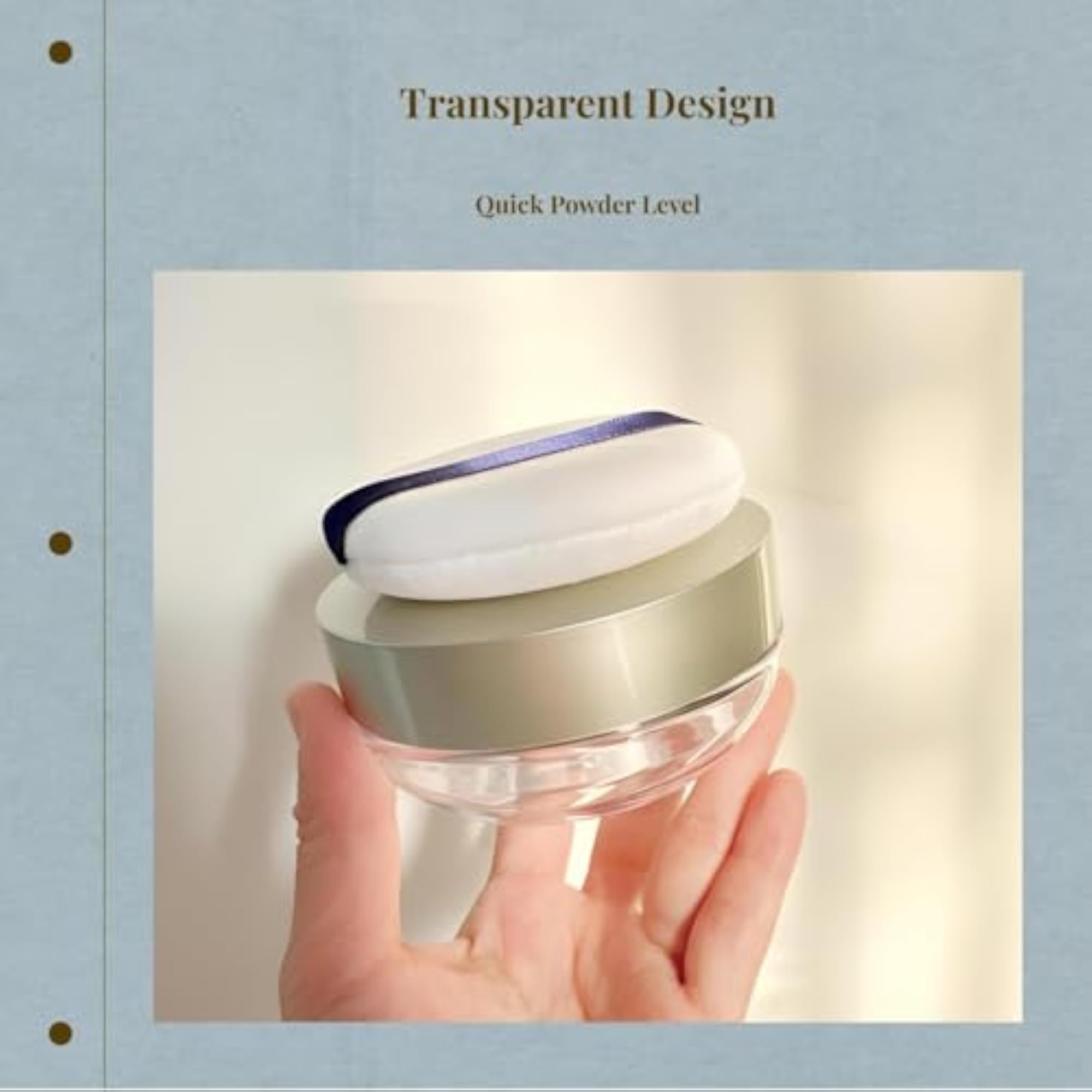 Loose Powder Container, Portable Makeup Powder Case