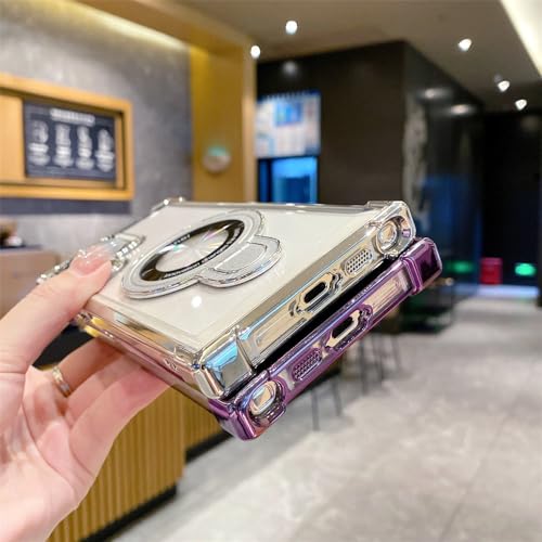 Charge sans fil Samsung S23 coque ENILSA transparente avec anneau