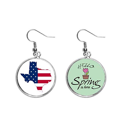 Pendientes de la bandera de Texas ligeros para orejas sanas