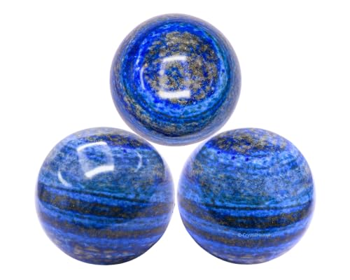 Image of Certified Lapis Lazuli Crystal Ball for Meditation - Premium Crystal Vastu Items for Home and Feng Shui Items for Good Luck - Ideal for Pooja Supplies and Spiritual Practices (2.5 inch Inch)