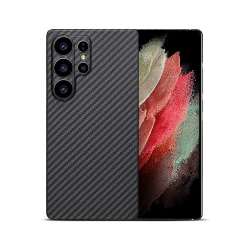 Sisyphy アラミド繊維 ケース Galaxy S25 Ultra 対応「黒 1500D」、ミニマリスト カーボン風 極薄&超軽量