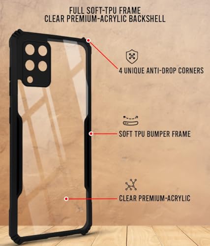 Image of Jkobi Back Case Cover for Samsung Galaxy A42 (Shockproof with Polycarbonate Clear Panel | Professional Black)