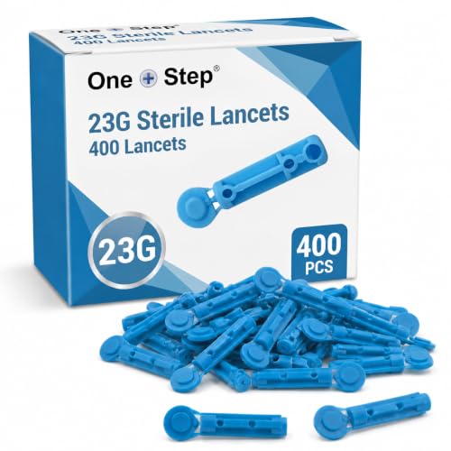 One Step 23G Lancets for Diabetes Blood Testing, 400 Sterile Lancets